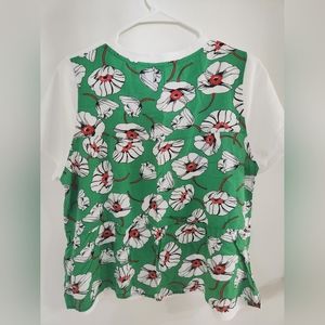 Anthropologie Floral Tee/Blouse Size M